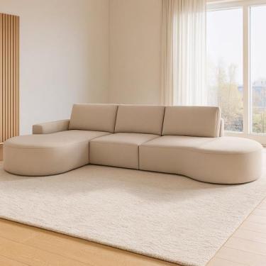 Imagem de Sofá Living com Puff e Chaise 03 Lugares com Molas Ensacadas no Assent