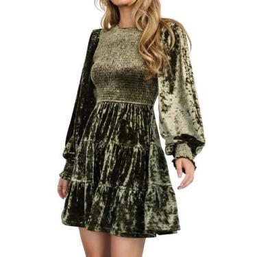 Imagem de Vestido R.Vivimos Crushed Velvet outono/inverno para mulheres