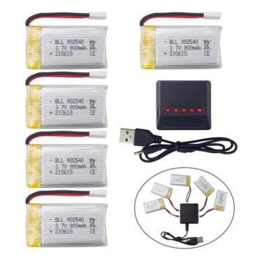 Imagem de Bateria de lítio 3,7 V 800 mAh com carregador 5 em 1 para drone SYMA -