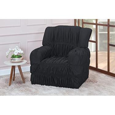 Imagem de Capa Protetora para Poltrona do Papai, 1 Lugar, Elástica, Poliéster, 85 x 90 cm, Retangular, Cor Sólida (PRETO)