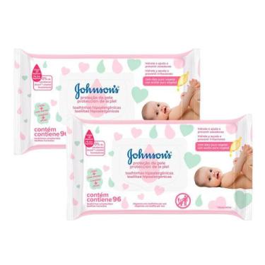Imagem de Kit 2 Lenços Umedecidos Johnson's Baby Extra Cuidado 96 Unidades - JXJ