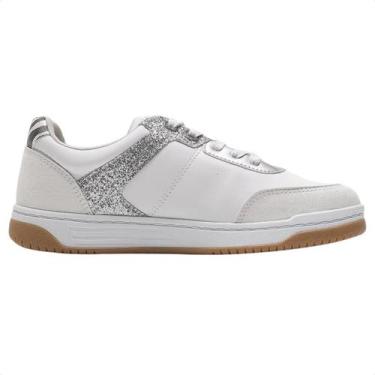 Imagem de Tênis Moda Feminina Ramarim Branco E Prata, Bco, Ice, Prata, 37