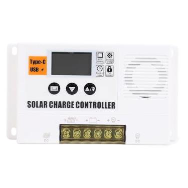 Imagem de GOWENIC Controlador de Carga Solar, PWM 12V 24V Adaptação Automática Regulador de Painel Solar Com Carregamento USB, Baixo Consumo de Auto -Consumo para Sistemas de Grade Desligados (60a)