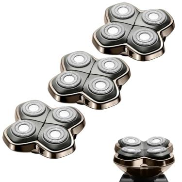Imagem de Shaver PRO 4 Lâminas de substituição de cabeça - Compatível com Skull Shaver Pitbull, Butterfly Kiss Pro e Palm Shaver - Barbeador elétrico e lâmina de barbear de cabeça para barbeadores de cabeça