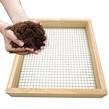 Imagem de Rrlihjgu Peneira De | Crivo De Terra Malha Resistente | Peneira Manual Portátil Para Compostagem De Jardim Para Homens E Mulheres, Filtro De Areia Folhas E Pedras