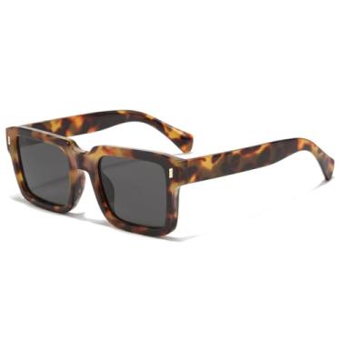 Imagem de VFDHN Óculos de sol retrô punk feminino clássico UV400 para áreas externas (preto tartaruga)