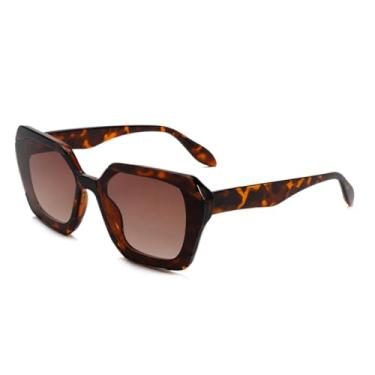 Imagem de VFDHN Óculos de sol retrô fashion feminino clássico vintage grande uv400 para áreas externas (tartaruga)