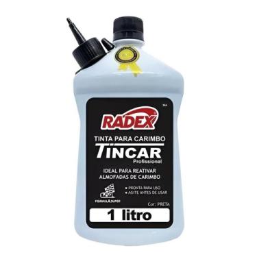 Imagem de Tinta Para Almofada De Carimbo Refil 1 Litro Cor Preta Com Bico Aplica