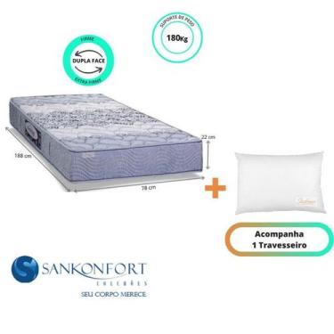 Imagem de Colchão Solteiro Protege Espuma Ortopédico Extra Firme 78x188x22 ( Lar