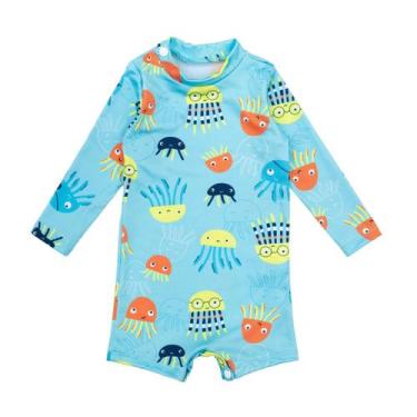 Imagem de Macaquinho Bebê Infantil Praia Com Proteção Solar Uv 50 - Jagar, Água 