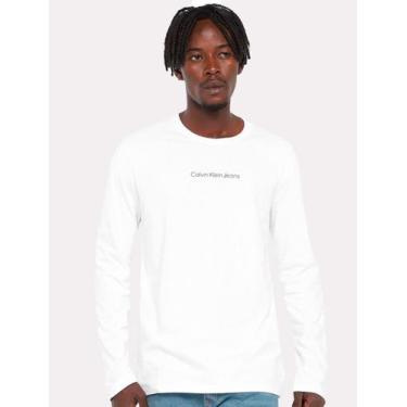 Imagem de Camiseta Calvin Klein Masculina Manga Longa Institutional New Logo Bra