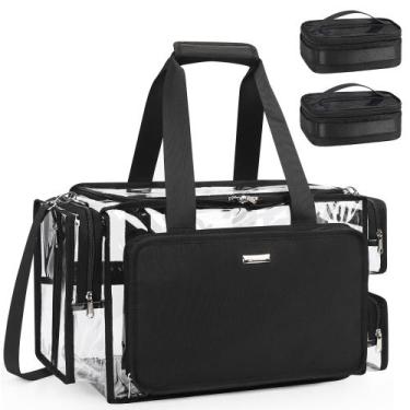 Imagem de Bolsa de cosméticos Relavel Clear com kit profissional de 2 bolsas