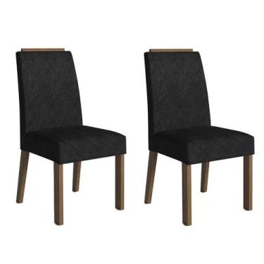 Imagem de Kit 2 Cadeiras de Jantar 4255 com Espaldar Rustic/Oxford Madesa, Rusti