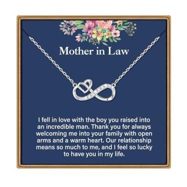 Imagem de IEFLIFE Colar de presente para mulheres – Corrente de prata esterlina 925 banhada a ouro branco 14K com coração infinito para mãe, filha, presente de aniversário para avó, neta, amigas, joias