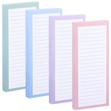 Imagem de Pacote com 4 blocos magnéticos para geladeira, lista de compras, bloco magnético grande para geladeira, bloco de notas magnético com design completo para lista de compras, lista de compras (estilo