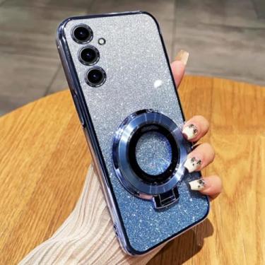 Imagem de Capa com suporte de glitter para Samsung A56 A36 A26 A16 06 55 35 25 15 05s 73 72 71 54 53 52/s 51 34 33 32 24 23 22 14 13 12 4g 5g (para Samsung A52S/azul)