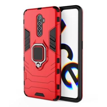 Imagem de SORAKA Capa para realme X2 Pro com suporte para anel Capa Slim Fit de TPU macio Capa realme X2 Pro com placa de metal para suporte magnético de telefone para carro