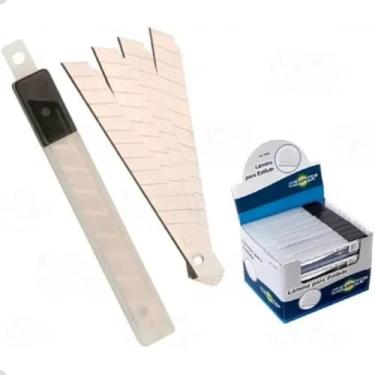 Imagem de Lamina Reta De Aço Para Estilete 10Unid 9Mm 8601 Brasfort