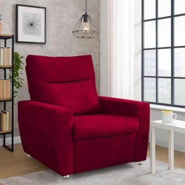 Imagem de Poltrona Reclinável Do Papai Moderna Nivea - Silverio Decor, Vermelho