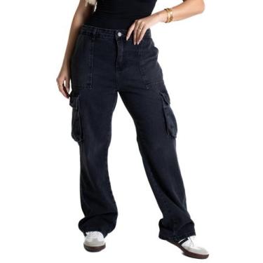 Imagem de Calça Jeans Sawary Reta Petit - 280855 - preta 38, 38, Preto