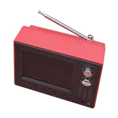 Imagem de Luwecf Mini TV para Casa de Bonecas, TV Pequena, Brinquedo de Jantar, Decoração em Escala 1:12, Móveis para Casa de Bonecas, Acessórios, Mini TV, Vermelho