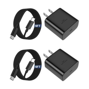 Imagem de Carregador Ryaobwu 45W USB-C, pacote com 2 unidades para Samsung Galax