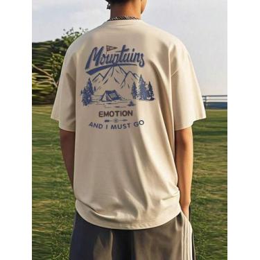 Imagem de Camiseta Masculina Ombro A Ombro Com Estampa De Montanha - crushed, Be