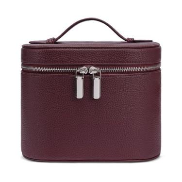 Imagem de Bolsa de maquiagem Honitty Travel com compartimentos e alça de couro P