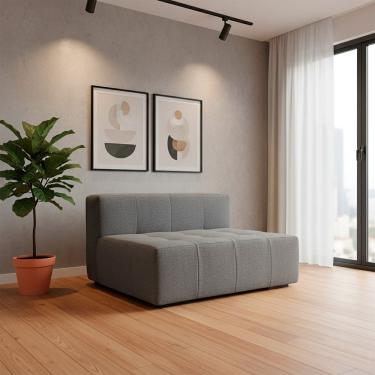 Imagem de Sofá Modular sem Braço para Sala de Estar Burgos Cinza