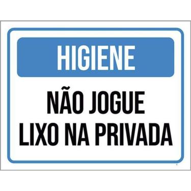 Imagem de Kit 5 Placas Higiene Não Jogue Lixo Privada 36X46