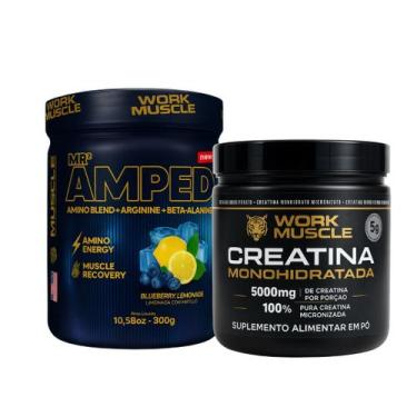 Imagem de Kit Creatina 100% Pura 300g + Blend de Aminoácidos Mr Amped - WORKMUSC