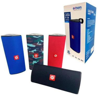 Imagem de Caixa de Som Bluetooth Exbom Azul  Compacta, Potente e Cheia de Estilo