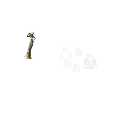 Imagem de Fenteer Escultura Tribal Vintage de com Espelho Acrílico, Decalques de Parede de Peixe, Ornamento Decorativo para Mesa, Armário, Quarto, Presente de In