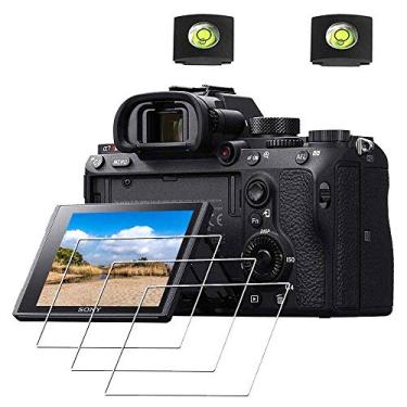Imagem de ULBTER Protetor de tela para Sony alpha a7II A7III A7 III A7 II A7R IV A7R III A7R II e capa de sapato quente [3 + 2 unidades] 0,3 mm dureza 9H capa de vidro temperado antiarranhões anti-impressão