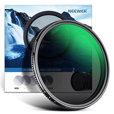 Imagem de NEEWER Filtro ND variável de 67 mm, filtro de lente de câmera ND8-ND128 (3-7 paradas), filtro HD ultrafino de densidade neutra cruzada com 30 revestimentos nano multicamadas à prova d'água, pano de limpeza incluído