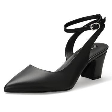 Imagem de Sapatos ALICEPUB, couro preto, salto alto, 6 cm, mulheres