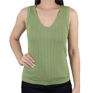 Imagem de Regata Feminina Gatos e Atos Canelada Verde - G2422-Feminino