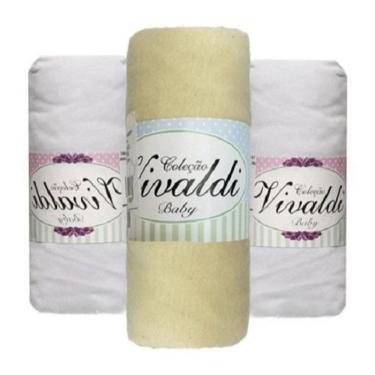 Imagem de 3 Lençol De Berço Com Elástico Malha 2 Brancos 1 Amarelo