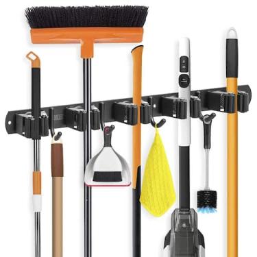 Imagem de Suporte de vassoura IMILLET, suporte de parede em aço inoxidável, 5 pr