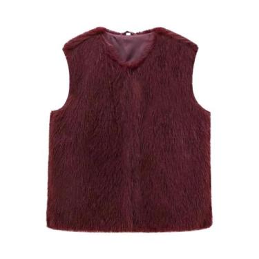 Imagem de Colete Feminino de Pele Sintética - Sem Mangas, Quente e Soltinho para