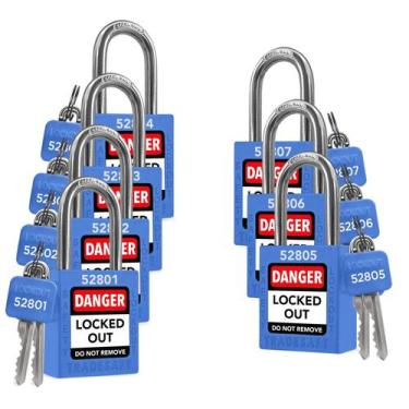 Imagem de Conjunto Lockout Tagout Locks TRADESAFE 7 Blue Loto Locks
