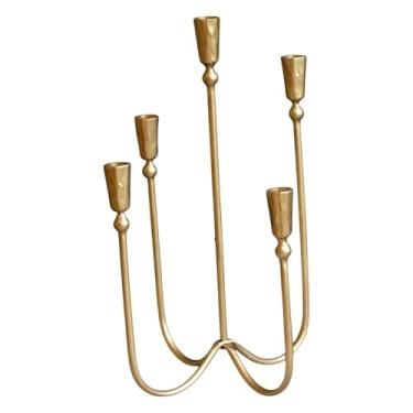 Imagem de IEUDNS Suporte de velas de metal para decoração de candelabros com várias cabeças, suporte para velas para festa