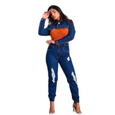 Imagem de Jaqueta Jeans Curta Feminina Modelo Virginia Lançamento-Feminino