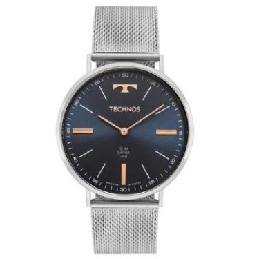 Imagem de Relógio Technos Slim 2025LUE/1A Prata Masculino-Masculino