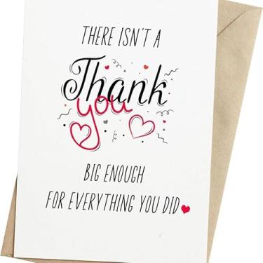 Imagem de Thank You Cards for Him Her, Thank You Gift Card for Women Girls, Thanks Greeting Gifts for Boy Men, Thanks Cards Gift for Friend Coworker, Cartão de Apreciação Citação de Saudação com Envelope 12,7 x