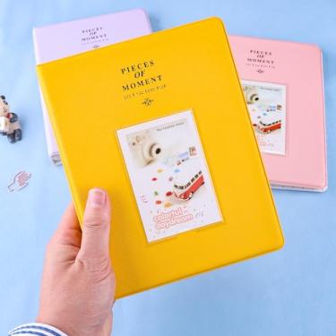 Imagem de Mini álbum de fotos com 128 bolsos para mini câmera Fujifilm instax, álbum de fotos 2 x 3 para câmera instantânea Polaroid 2x3/Fujifilm Instax Mini 1112 9 8 40 Evo, amarelo