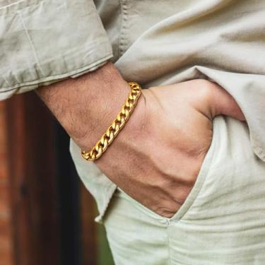 Imagem de Pulseiras femininas com caveira/zircônia cúbica/corrente de trigo/elos de folhas/pulseira cubana masculina grossa ajustável com punho torcido joia moderna, One Size, Aço inoxidável, Sem Pedra Preciosa