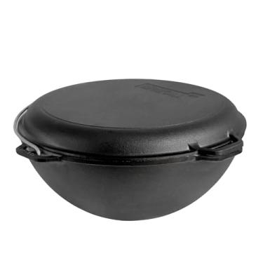 Imagem de Caldeirão asiático de ferro fundido com tampa de grelha Kazan