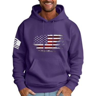 Imagem de Moletom com capuz MLYYJCKG, moderno, de lã grande, para homens, roxo, 
