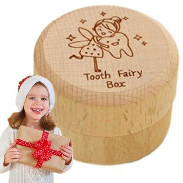Imagem de Organizador de lembranças infantis de madeira Tooth Fairy Box - Marca 